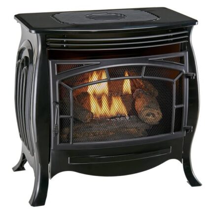 Lemyde Dual Fuel Ventless Gas Stove – 26,000 BTU, Remote Control, Gloss Black Finish – Model# FDSR25-GF