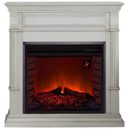 Lemyde Full Size Electric Fireplace – Remote Control, Antique White Finish – Model# EL1350-2-AW